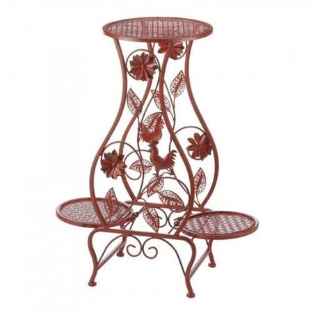 SUMMERFIELD TERRACE Summerfield Terrace 10019107 Rooster Hourglass Triple Plant Stand; Red 10019107